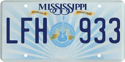 MS license plate LFH933