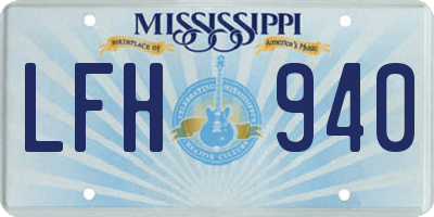 MS license plate LFH940