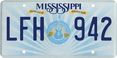 MS license plate LFH942