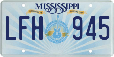 MS license plate LFH945