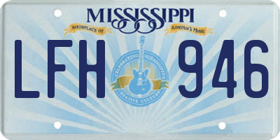 MS license plate LFH946