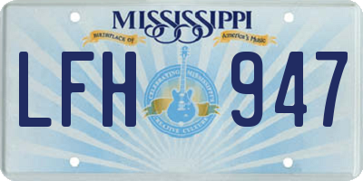 MS license plate LFH947