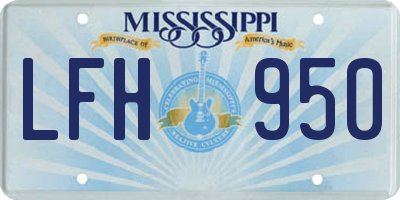 MS license plate LFH950