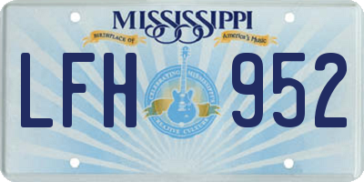MS license plate LFH952