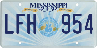 MS license plate LFH954