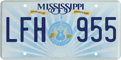 MS license plate LFH955
