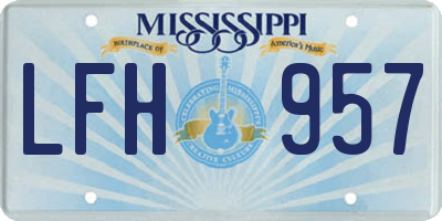 MS license plate LFH957