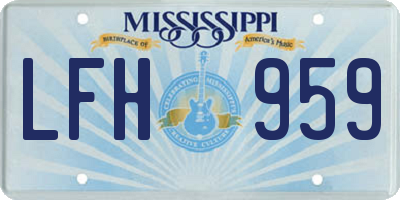 MS license plate LFH959
