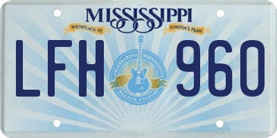 MS license plate LFH960