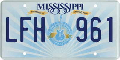 MS license plate LFH961