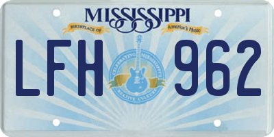 MS license plate LFH962