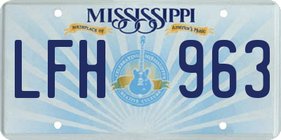 MS license plate LFH963