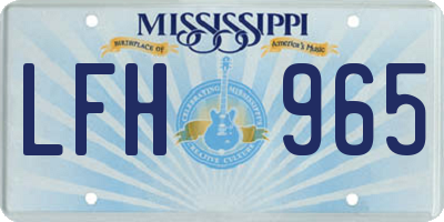 MS license plate LFH965