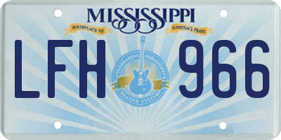 MS license plate LFH966