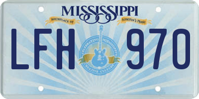 MS license plate LFH970