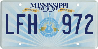 MS license plate LFH972
