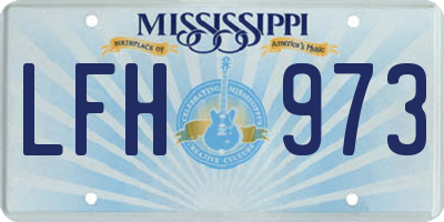 MS license plate LFH973
