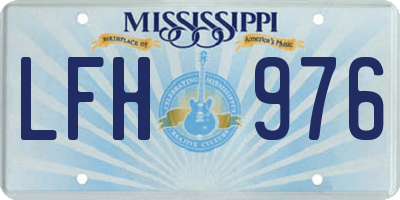 MS license plate LFH976