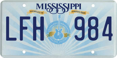 MS license plate LFH984