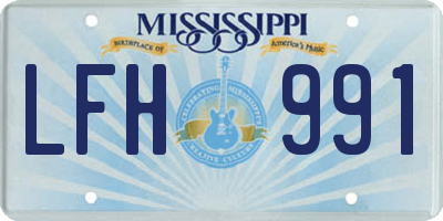MS license plate LFH991