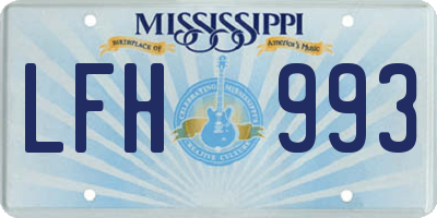 MS license plate LFH993
