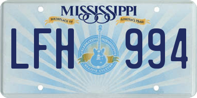 MS license plate LFH994