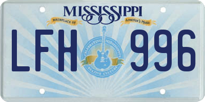 MS license plate LFH996