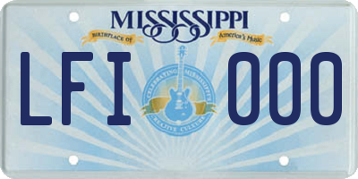 MS license plate LFI000