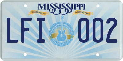 MS license plate LFI002