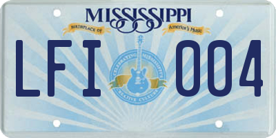 MS license plate LFI004
