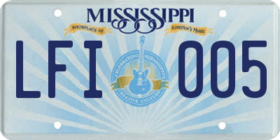 MS license plate LFI005