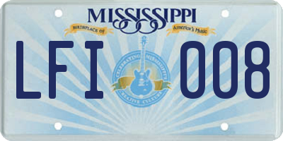 MS license plate LFI008