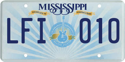 MS license plate LFI010