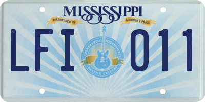 MS license plate LFI011