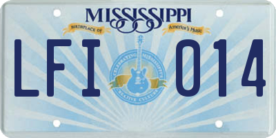 MS license plate LFI014