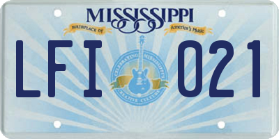 MS license plate LFI021