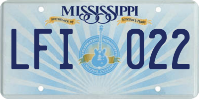MS license plate LFI022