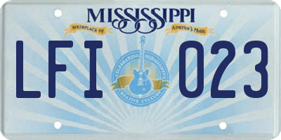 MS license plate LFI023