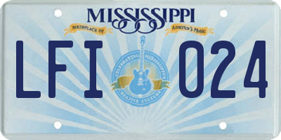 MS license plate LFI024