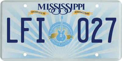 MS license plate LFI027