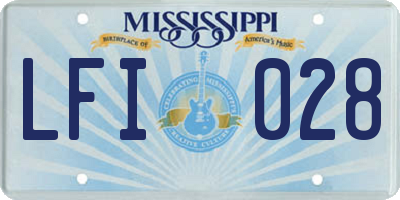 MS license plate LFI028