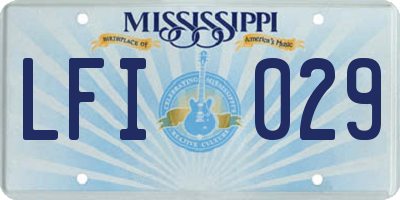 MS license plate LFI029