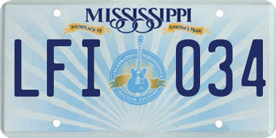 MS license plate LFI034