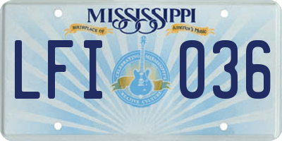 MS license plate LFI036