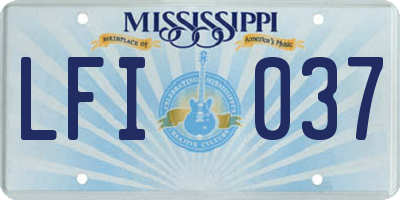 MS license plate LFI037