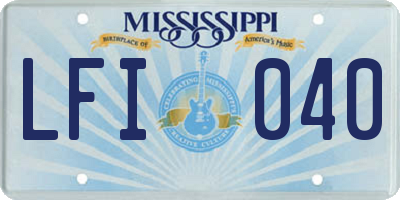 MS license plate LFI040