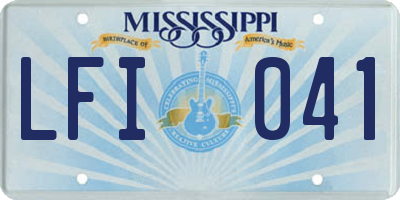 MS license plate LFI041