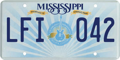 MS license plate LFI042