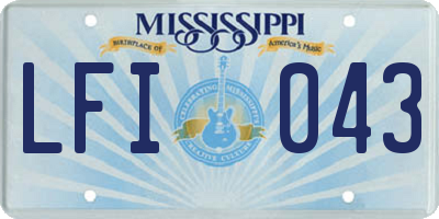 MS license plate LFI043