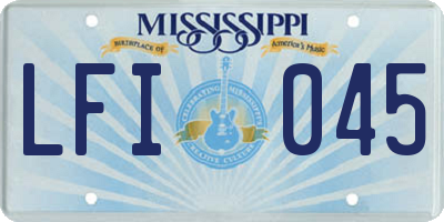 MS license plate LFI045